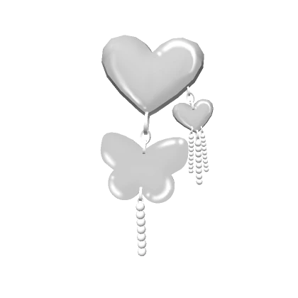 Butterfly Heart Hair Clip White