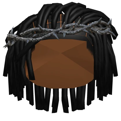 Black Messy Kendrick Dreads w/ Thorn Crown