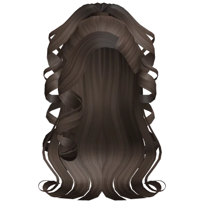 Swirly Layered Curly Ponytail Brown