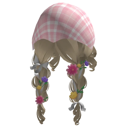 Plaid Cottage Core Flowy Braids w/ Flowers