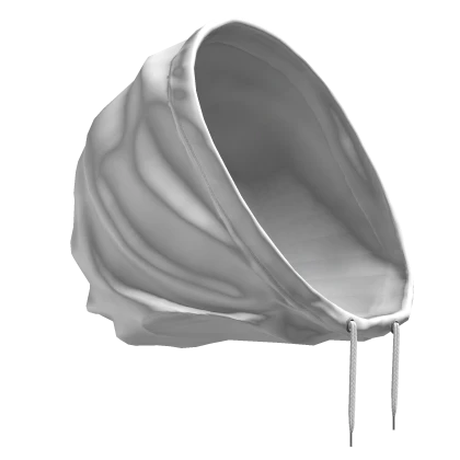 White Half Hoodie Hood Oversized Basic 1.0 Neck