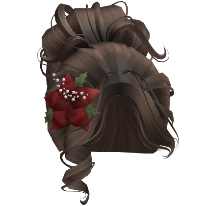 ♡ christmas winter cozy flower bun in brown