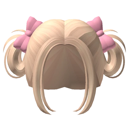 Blonde Fairy Pigtails with Pink Bows