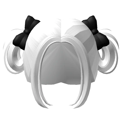 White Fairy Pigtails with Black Bows