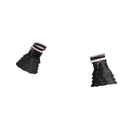 🤍 dolly cottage plaid wrist cuffs black & pink