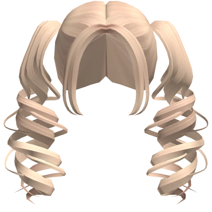 Swirly Anime Curly Pigtails Blonde