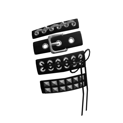  ♱ - Gothic Emo Scene Stud Buckle Black Hairclip 