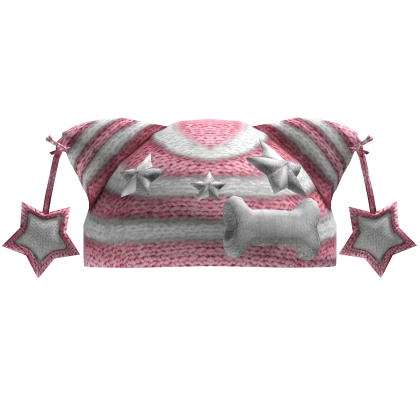 Y2K Pink Bone Cat Beanie