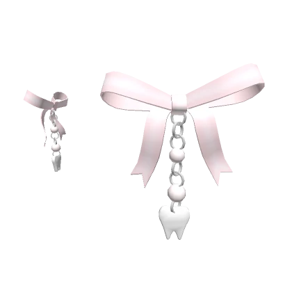 kawaii tooth hair bows pink