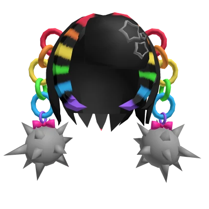 Scene Rainbow Flail Pigtails