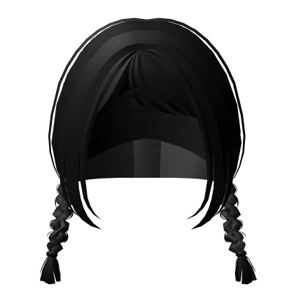 cute shoujo anime braids hair black ♡