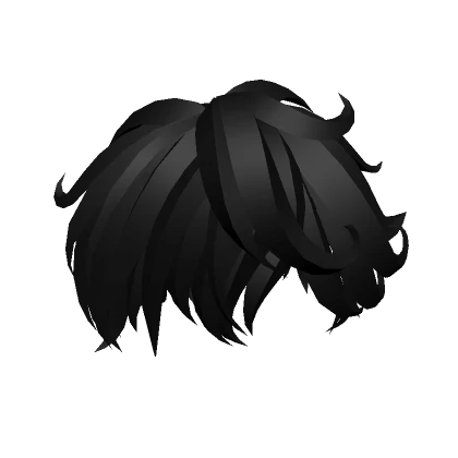 Really Black 3D Messy Anime Hairstyle