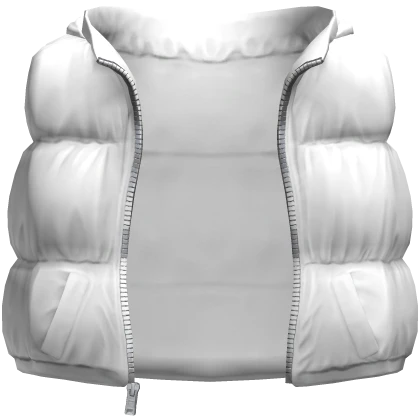 Puffer Vest Hood White Cleezy Warm Jacket Y2K 1.0