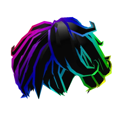 Rainbow Black 3D Hair