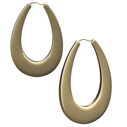 2000s Teardrop Creole Earring Hoops | Gold