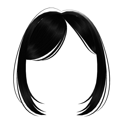 Black Side Swept Cute Bangs 