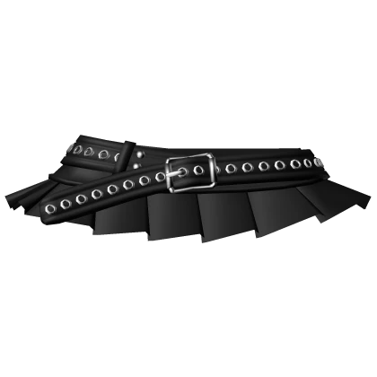 gothic pleated mini skirt & belt - black 3.0