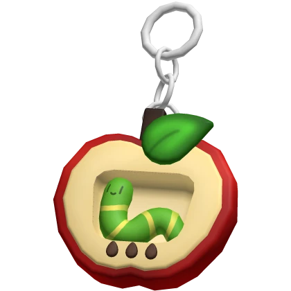 harajuku igari apple tamagotchi cute worm keychain