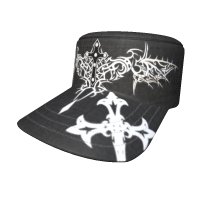 ╬ Gothic Raven Wing Black Cap