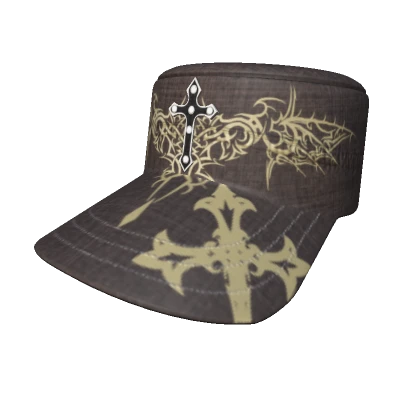 ╬ Gothic Raven Wing Brown Cap