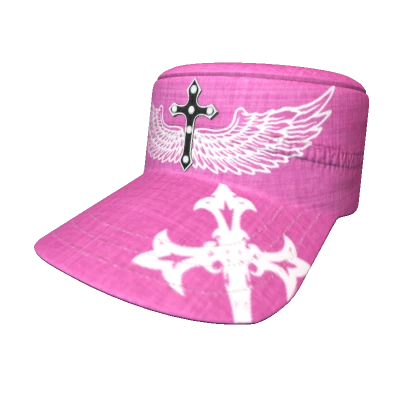 ╬ Gothic Raven Wing Pink Cap