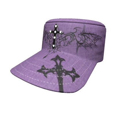 ╬ Gothic Raven Wing Purple Cap