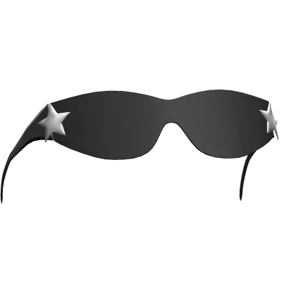 (On head) Y2K Chrome Sunglasses - Black