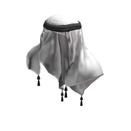 Long Arabian Keffiyeh - White - Woman Rig