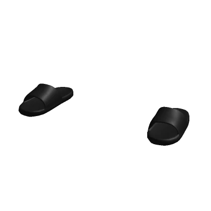 Black Leather Slides