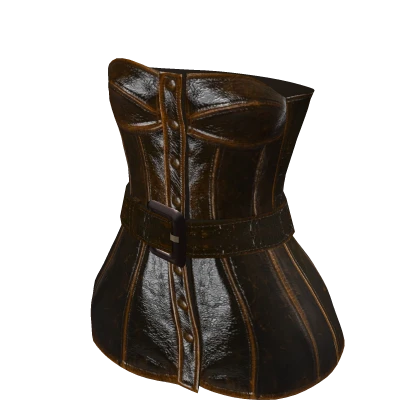 Brown Leather Button Corset