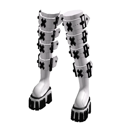 Cyber Goth White Cross Platforms