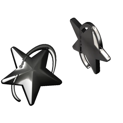 Y2K Chrome Shooting Star Hairclips (Double)