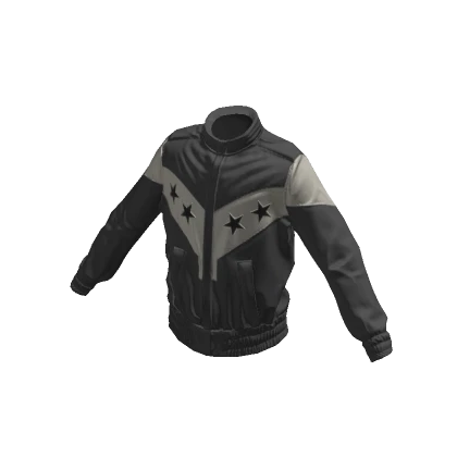 Gray Leather Race Jacket