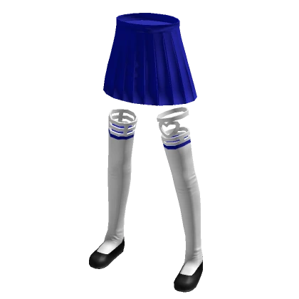 Cute Anime Uniform Skirt - Blue White