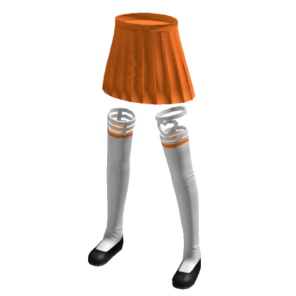 Cute Anime Uniform Skirt - Orange White