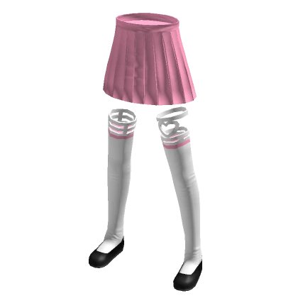 Cute Anime Uniform Skirt - Pink White