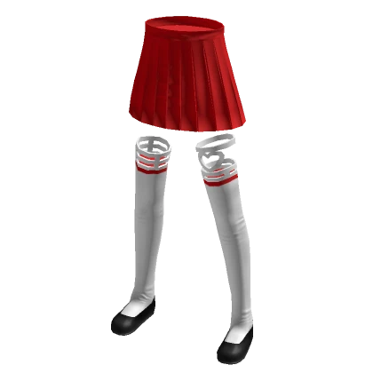 Cute Anime Uniform Skirt - Red