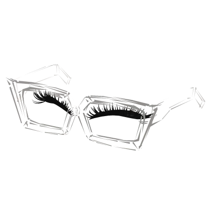 Clear Cat Glasses w/ Eyelashes V5