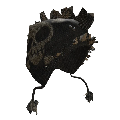 Black Punk Skull Mohawk Beanie