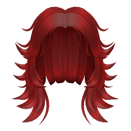 Short Base Wolfcut Hair in Red