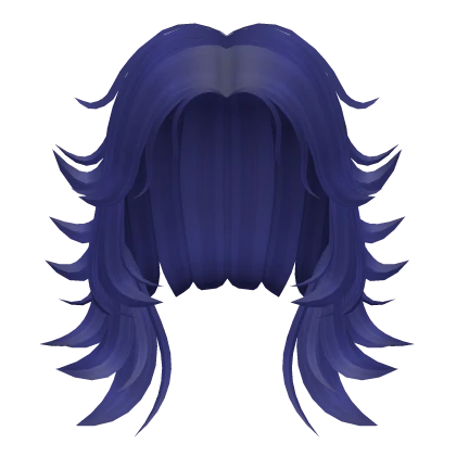 Short Base Wolfcut Hair in Navy Blue