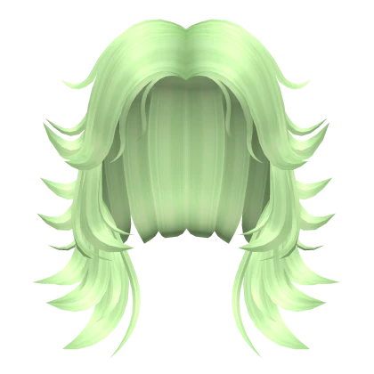 Short Base Wolfcut Hair in Sage Green