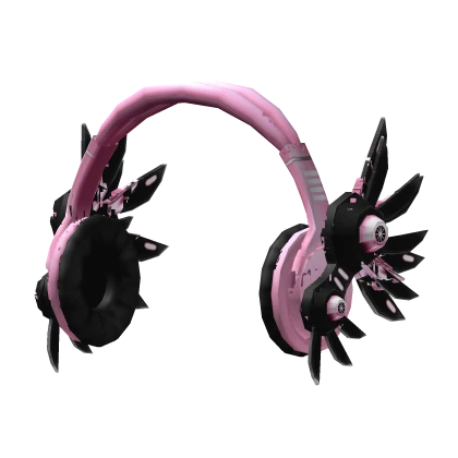 Black Pink Cyber Mecha Headphones 