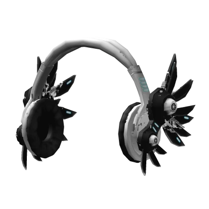 White Cyber Mecha Headphones 