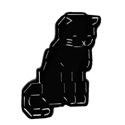 Black ASCII Cat Pin