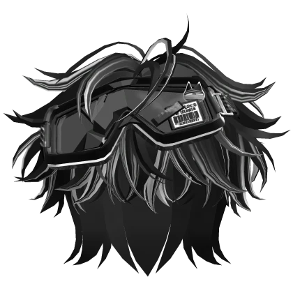 Black&White Messy Hair w/ Punk Goggles