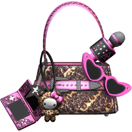 Pink Glam Gyaru Popstar Bag - in Leopard Print