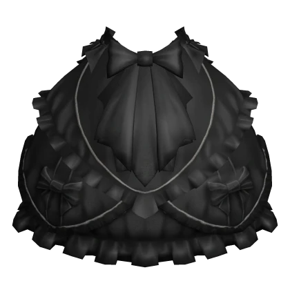 ✨Gothic Rococo Train Back Bustle Skirt-All Black