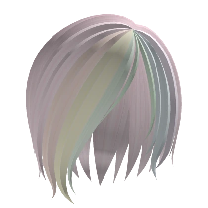 ♡ : ghoul pastel rainbow side bang emo hair