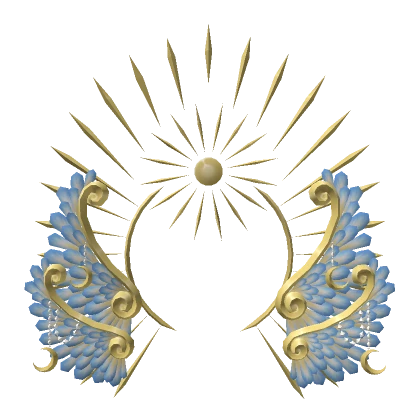 Gold And Blue Celestial Angelic Crown